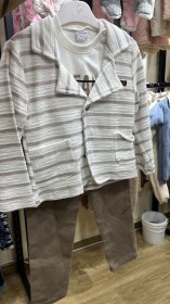 طقم ولادي جاكيت مخطط