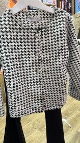 طقم جاكيت كاروهات مع بنطلون شارلستون