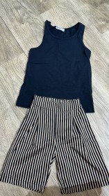 طقم بناتي شورت مخطط