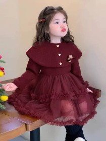 فستان مبطن مع شال الدب