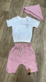 طقم شورت تقيل مع بلوزة نص كم  وبندانة