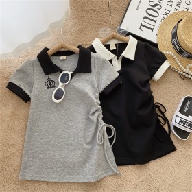 فستان بولو تاج مطرز