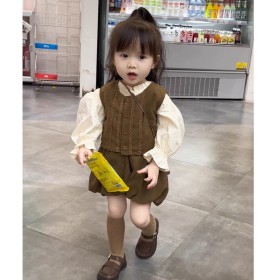 طقم 3 قطع شورت الوردة بني