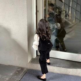 طقم أسود بنطلون دانتيل