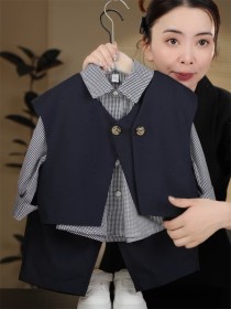 بدلة أسود قميص كاروهات