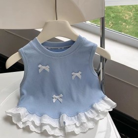 بلوزة الببيونة كت مع دانتيل