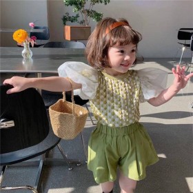 طقم أخضر كم نفخ