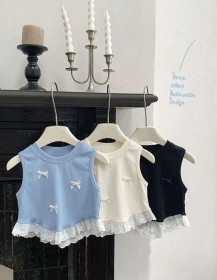 بلوزة الببيونة كت مع دانتيل