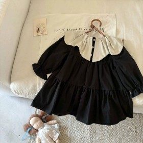 فستان أسود قبة مكشكة