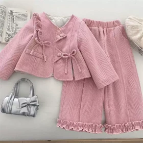 طقم رسمي جوكيت مزين فيونكات وبنطلون تقيل