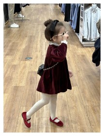 فستان برغندي مخمل