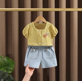 طقم شورت وردتين