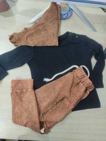 بنطلون كلور مع بلوزة وبندانة