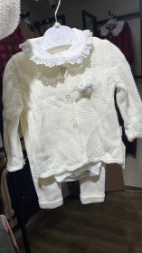 طقم تركي 3 قطع صوف ناعم قبة دانتيل