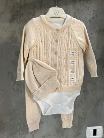 طقم تركي 3 قطع صوف ناعم جرزاية