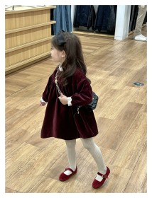 فستان برغندي مخمل